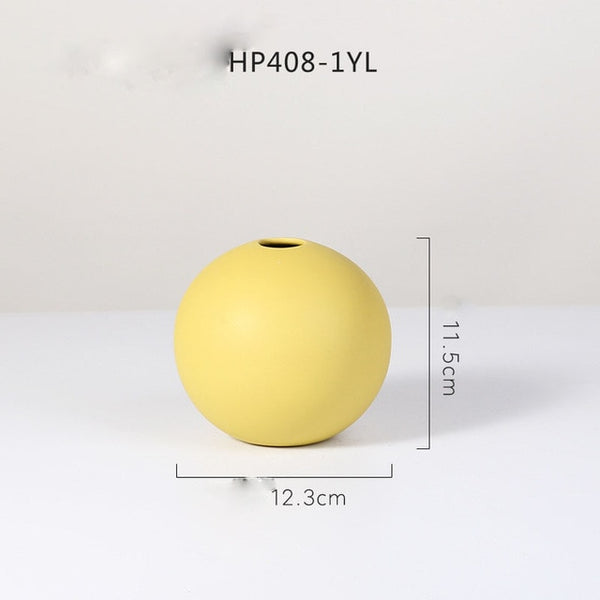 Flower vase Home simple geometric Style round vine Ceramic Living Room Bedroom Countertop Vases for party Decoration Gifts