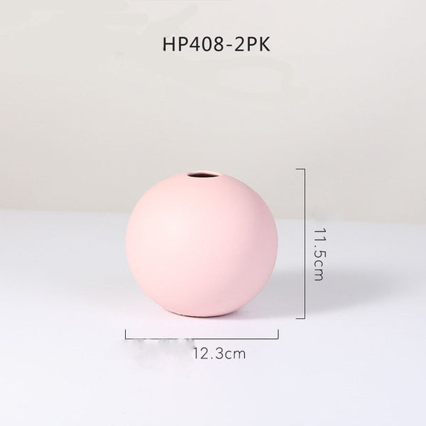 Flower vase Home simple geometric Style round vine Ceramic Living Room Bedroom Countertop Vases for party Decoration Gifts