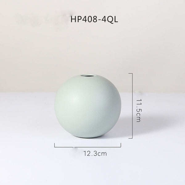 Flower vase Home simple geometric Style round vine Ceramic Living Room Bedroom Countertop Vases for party Decoration Gifts