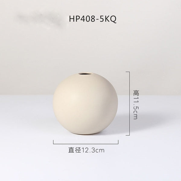 Flower vase Home simple geometric Style round vine Ceramic Living Room Bedroom Countertop Vases for party Decoration Gifts